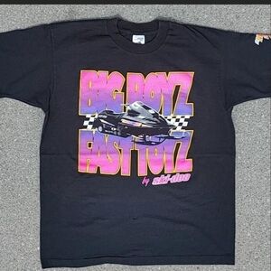 Vtg 1990s Ski-Doo Mach Z Neon Graphic T-Shirt XL Made In Canada Single Stitch